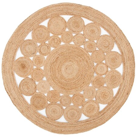 Safavieh 8 x 8 ft. Natural Fiber 309A Natural Power Loomed Round Area Rug, Natural NFB309A-8R